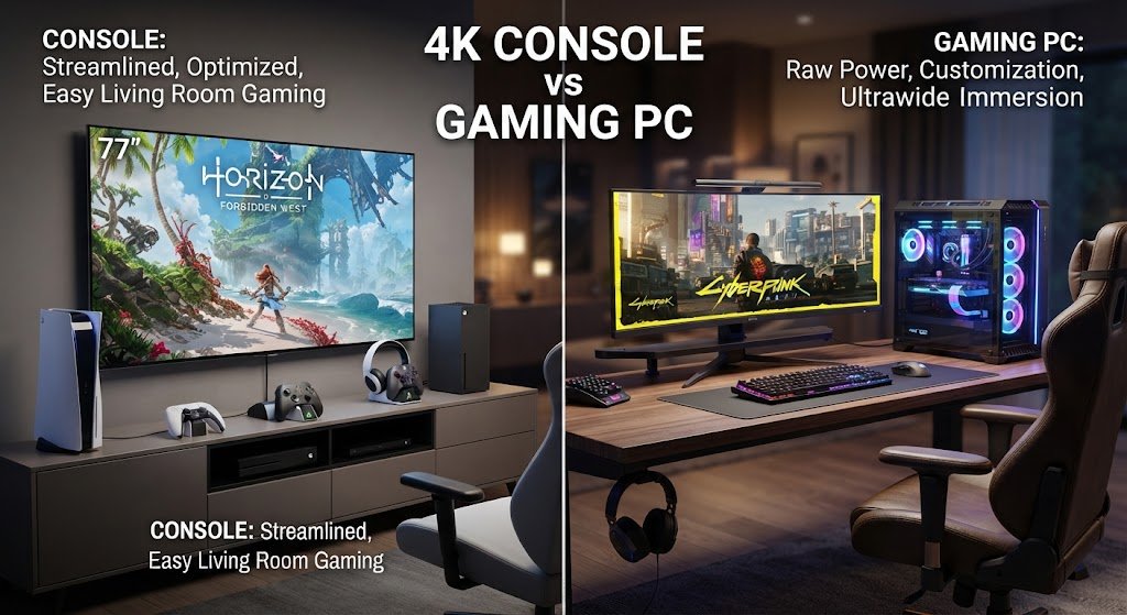 A 4K console and gaming PC can both provide excellent gaming experiences, but they work differently.