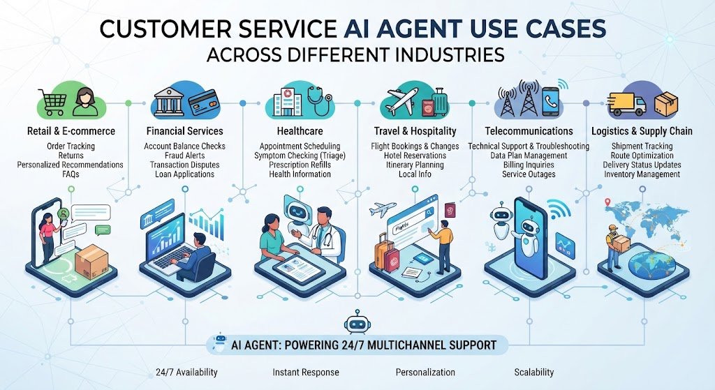 AI agents can assist with common customer questions, ticket classification,