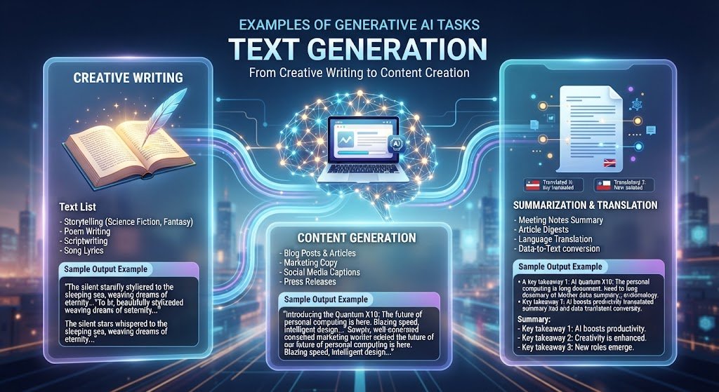 examples of generative ai tasks text generation