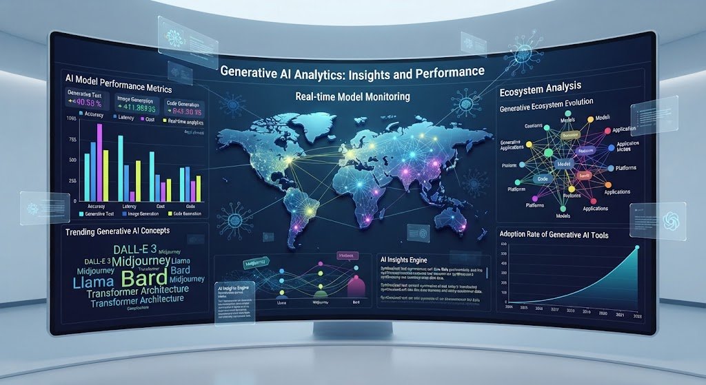 Generative AI analytics combines data analysis with natural-language generation.