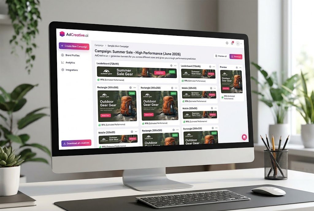 AdCreative.ai generates the banners for you